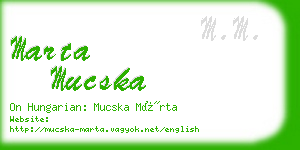 marta mucska business card